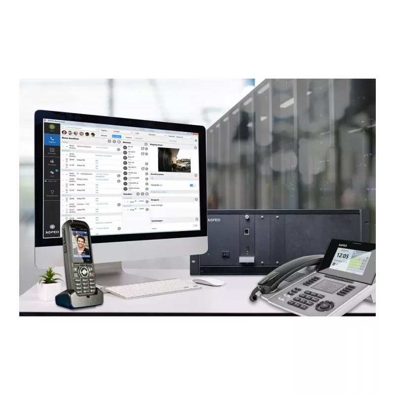 AGFEO ES 730 IT IP Communication System (PBX) – 100 Subscribers, 100 SIP Trunks, 30 VoIP Calls, Gigabit Ethernet, USB, Firewall, VPN, UC-Suite, CTI, Web GUI