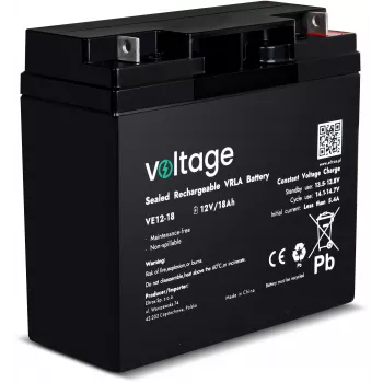 AGM Battery Voltage 12V 18Ah VE12-18 (Lifespan 6-9 years)