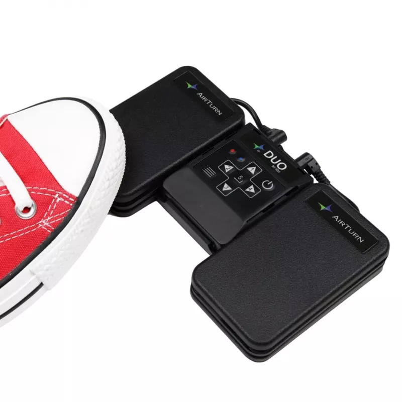 Airturn DUO 500 Bluetooth Page Turner Pedal Controller, Silent Membrane Switches, 200h Battery, USB-C