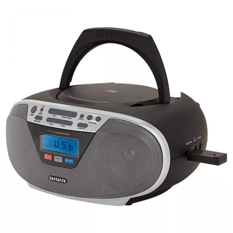 Aiwa BBTU-400SL Portable Stereo System CD/FM RDS/USB/Bluetooth Silver MP3 Playback