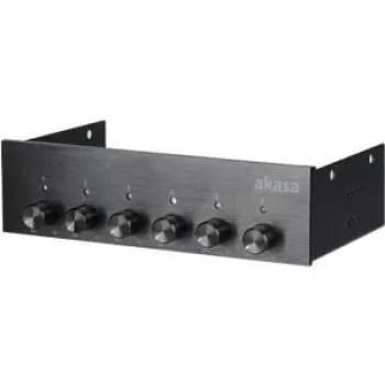 Akasa FC.SIX 6-Channel Fan Controller, 5.25 inch Bay, Black AK-FC-08BK