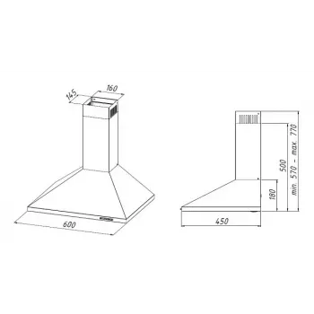 AKPO WK-4 CLASSIC MINI 60 INOX Telescopic Kitchen Hood 60 cm Silver