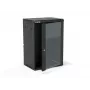 ALANTEC 19 inch 18U Wall-Mount Cabinet 600x450mm, Two-Section, Single Glass Door, Black