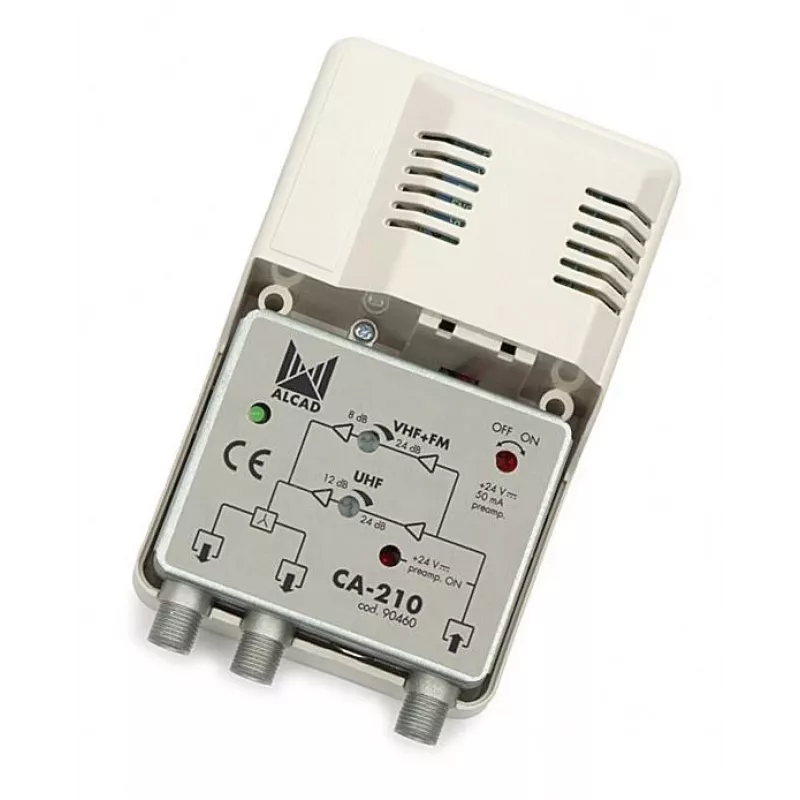 ALCAD CA-210 VHF-UHF Amplifier, 1 In / 2 Out