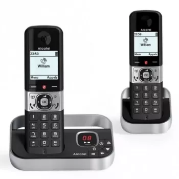 ALCATEL 8517110010 DECT Cordless Phone with 2 Handsets, Black - 1.5 inch Display, Caller ID, Intercom, ECO DECT