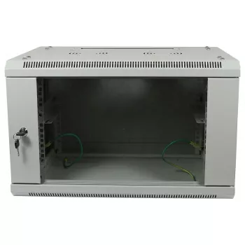 ALLNET 19 inch Wall Mount Enclosure 9U 1-Part Depth 450mm Light Grey Flat Pack SMA Series
