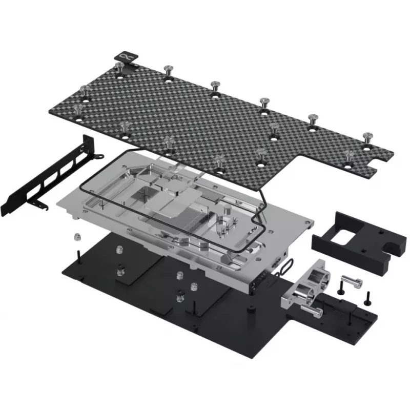 Alphacool 13725 CPU Water Block with Backplate - Nickel-Plated Copper, Acrylic Top, G1/4 inch, Intel LGA 115x/1200/1700/2011/2066, AMD AM4