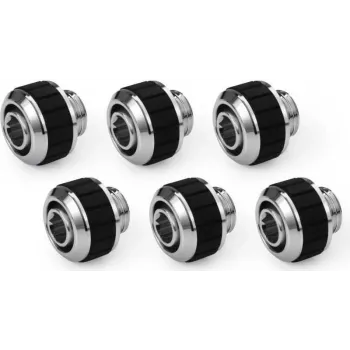 Alphacool Apex Grip Compression Fitting 13/10mm G1/4 Chrome - 6 Pack 14921