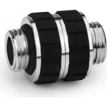 Alphacool Apex Grip Double Nipple Adapter G1/4 Male to Male Rotatable Chrome 14918