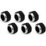 Alphacool Apex Grip HardTube 16mm G1/4 Chrome Compression Fitting Set, 6-Pack 14930