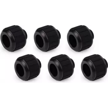 Alphacool Apex Grip HardTube Compression Fitting 13mm G1/4 - Deep Black, 6-Pack 14926