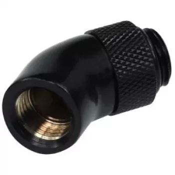 Alphacool HF 45° Rotary Angle Adapter G1/4 Male to G1/4 Female - Deep Black 17051