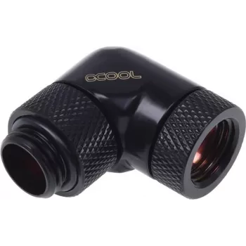 Alphacool HF 90° Rotary Adapter G1/4 Male to G1/4 Female - Deep Black 17057