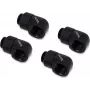 Alphacool HF G1/4 to 13mm (1/2 inch) Barb Fitting, Brass, Deep Black, 4-Pack (17615)