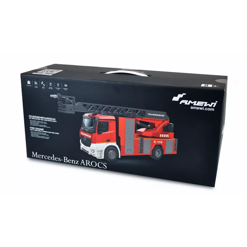 Amewi Mercedes-Benz Aerial Ladder Fire Truck 1:18 RTR 2.4GHz with Water Spray
