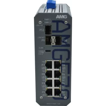AMG Industrial Managed Switch, 8x 10/100 Mbps, DIN-Rail, Redundant Power