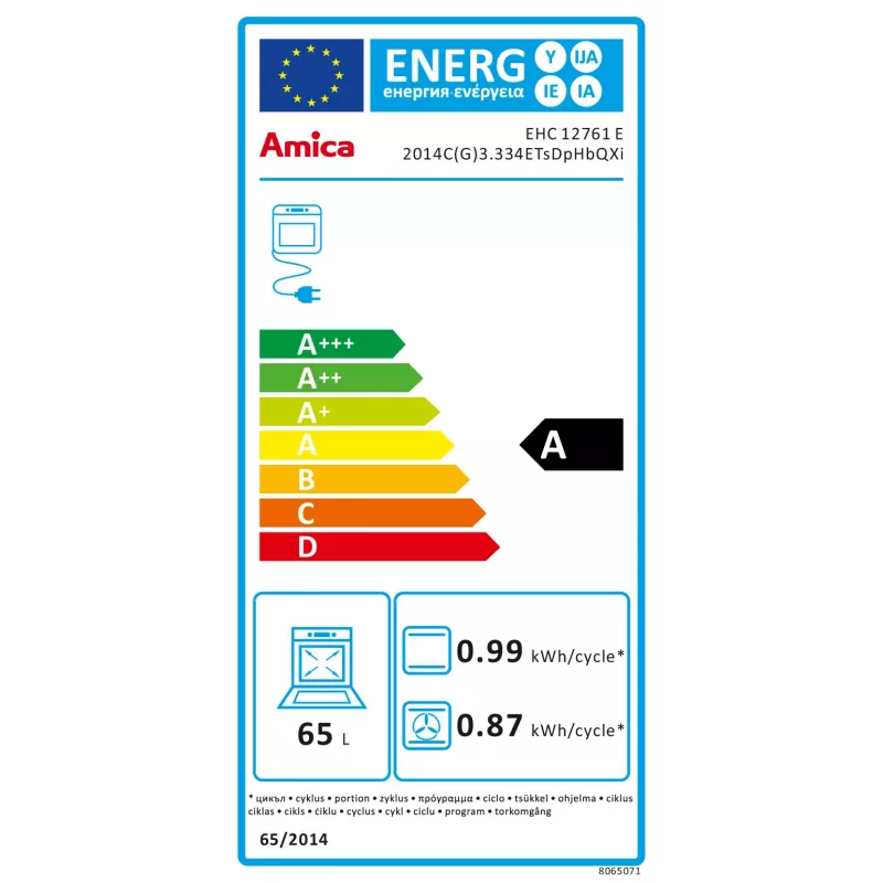 Amica EHC 12761 E Built-in Electric Oven and Ceramic Hob Set with Stainless Steel Finish
