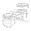 Amica EHC12713E Built-in Oven Set with Ceramic Hob, 65 Litre, 8 Functions, Energy Class A, Stainless Steel