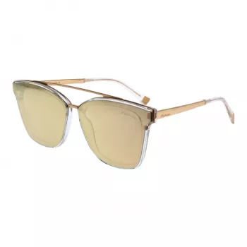 ANA HICKMANN HI9081-66T03 Women's Butterfly Sunglasses Gold Frame Brown Gradient Lens 66mm