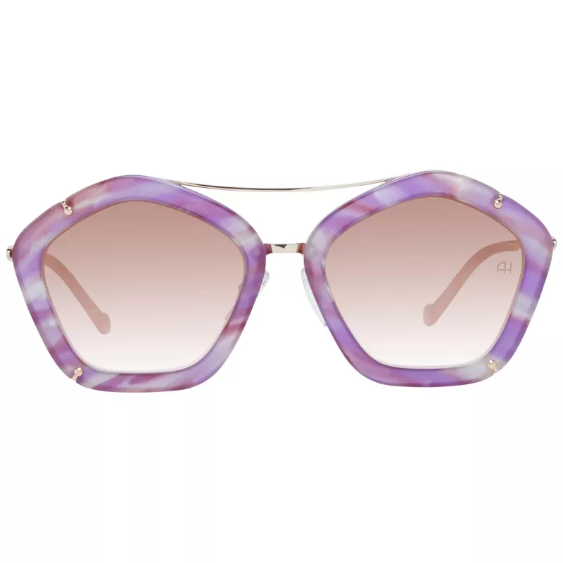 ANA HICKMANN Women's Sunglasses AH3165-56G24 Gold Metal Butterfly Frame Brown Gradient Lens 56/20/145 mm