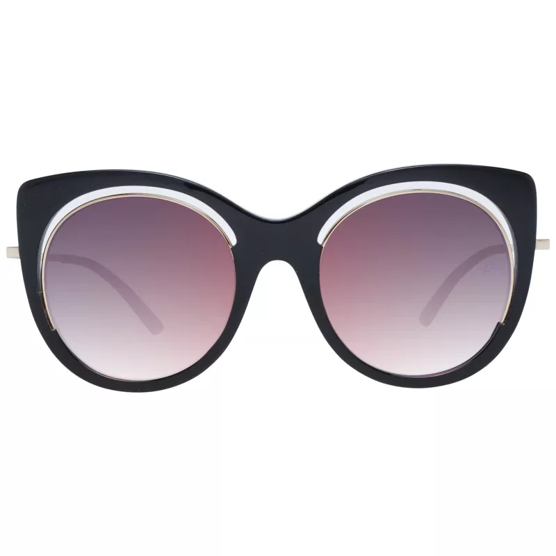 ANA HICKMANN Women's Sunglasses AH9265-54A01 - Black Acetate Frame, Grey Polycarbonate Lenses, UV400 Protection, 54/22/145 mm