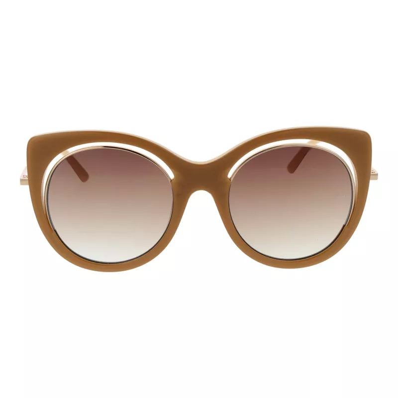 ANA HICKMANN Women's Sunglasses AH9265-54H02 Havana Acetate Square Frame Brown Gradient Lens 54mm