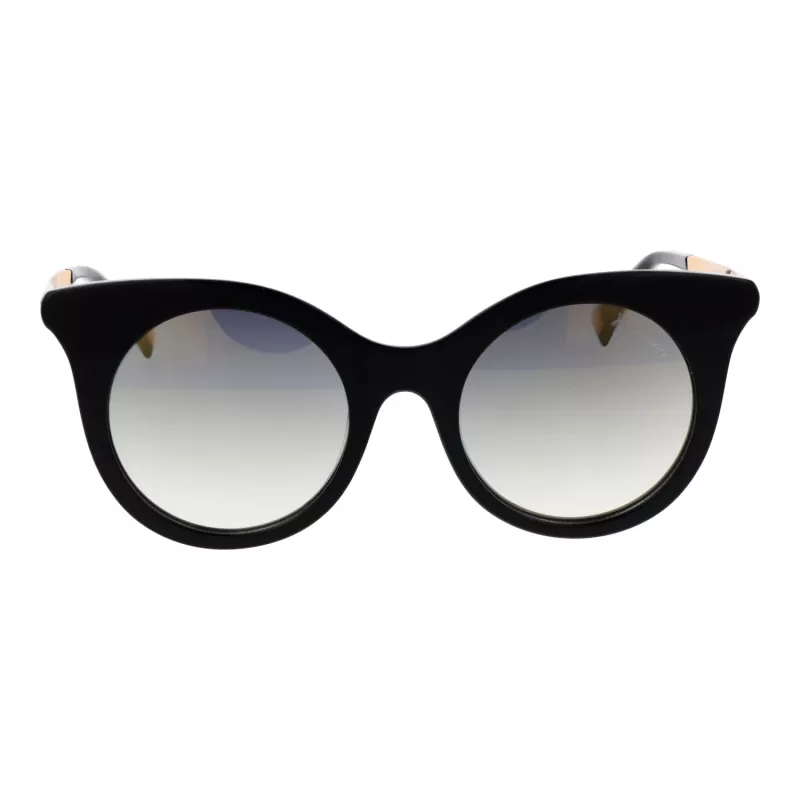 ANA HICKMANN Women's Sunglasses HI9063-4901S Gold/Brown Geometric Metal Frame with Brown Gradient Lenses 49/21/145 mm