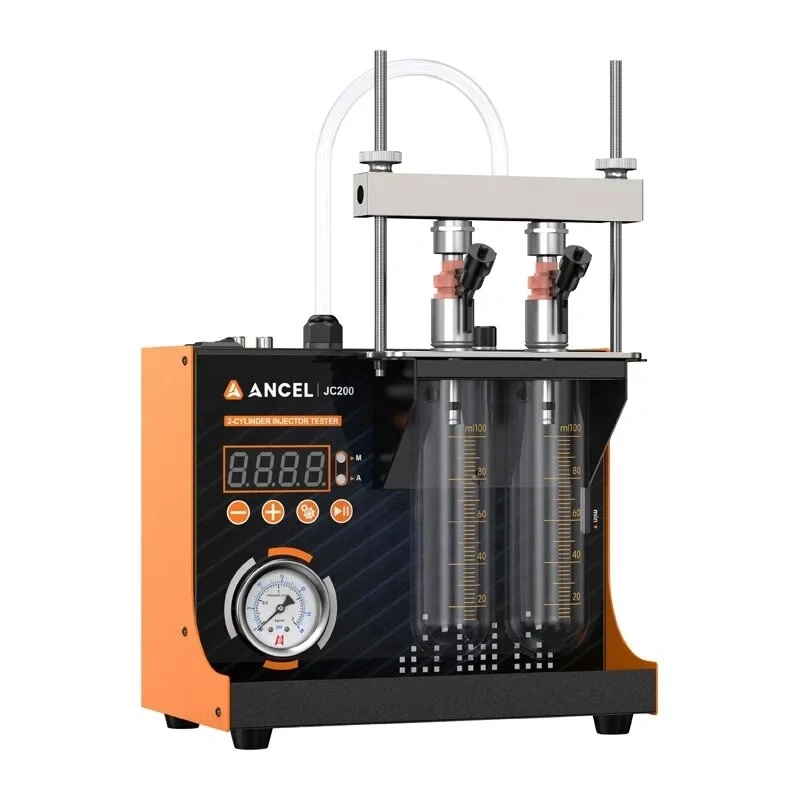 ANCEL JC200 Motorcycle Fuel Injector Cleaner and Tester with Ultrasonic Cleaning, 2-Injector Simultaneous, Atomization/Leakage/Volume Tests, 0-6.5 bar, 1000ml Tank