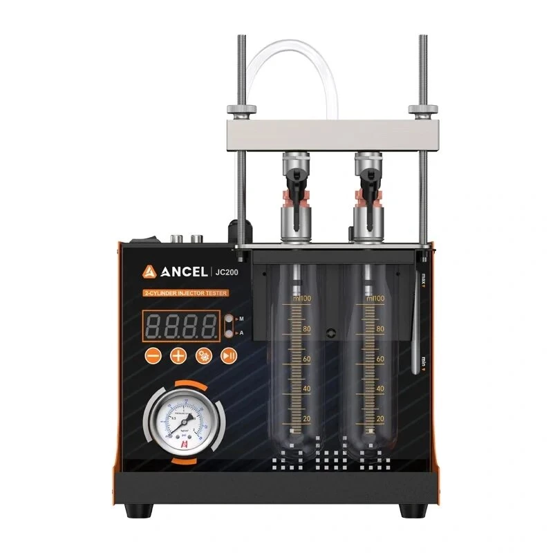 ANCEL JC200 Motorcycle Fuel Injector Cleaner and Tester with Ultrasonic Cleaning, 2-Injector Simultaneous, Atomization/Leakage/Volume Tests, 0-6.5 bar, 1000ml Tank