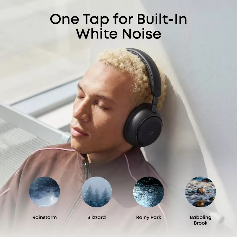 Anker Soundcore Space 2 Over-Ear Wireless Headphones with Hybrid Active Noise Cancellation, Bluetooth 5.0, 40mm Drivers, Hi-Res Audio, 40-Hour Battery, Built-in Mic, Jet Black