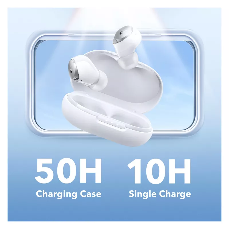 Anker Soundcore Space A40 True Wireless Noise Cancelling In-Ear Headset, Bluetooth 5.2, LDAC, IPX4, White