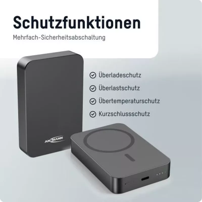 ANSMANN 1700-0199 10000 mAh Wireless Power Bank Anthracite