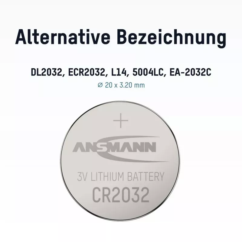 ANSMANN CR2032 Lithium Coin Cell Battery 3V 230mAh (1-Pack)