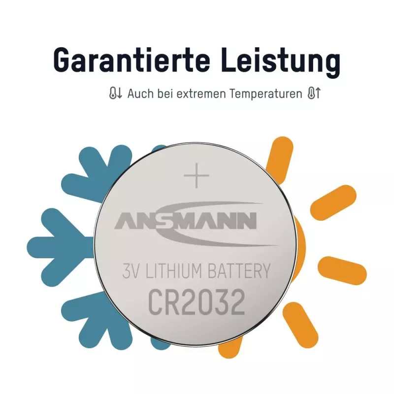 ANSMANN CR2032 Lithium Coin Cell Battery 3V 230mAh (1-Pack)