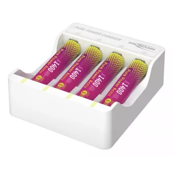 ANSMANN PurePower Set AAA Battery Charger with 4x AAA 800 mAh NiMH Batteries