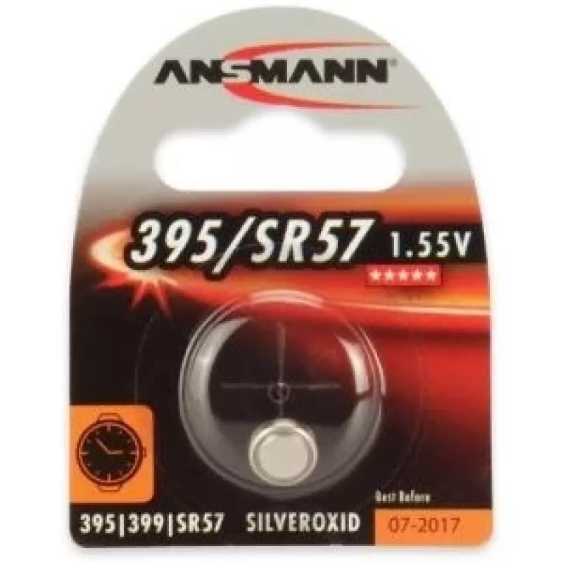 ANSMANN Silver Oxide Button Cell 395/SR57 1.55V, 1-Pack Blister 1516-0017