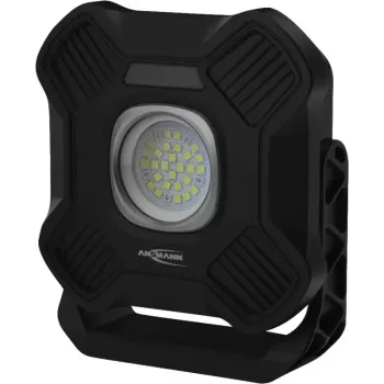 ANSMANN WL2000R Rechargeable LED Work Light, Black, 20W, 2000lm, with Magnet, Hanging Hook, Tripod - 1 Piece (1600-0755)