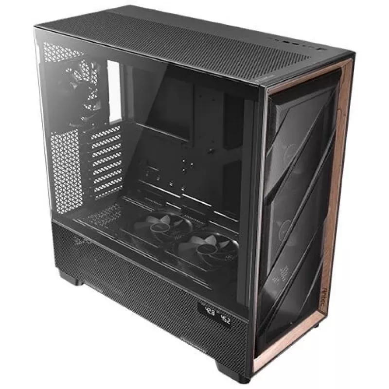 Antec Flux Pro Noctua Edition Full Tower Case, Black/Wood, with Noctua NA-FH1 Fan Hub