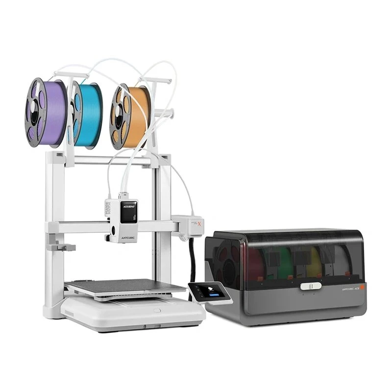 Anycubic Kobra X Combo 3D Printer – 300x300x300 mm FDM with LeviQ Auto-Leveling, Direct Drive, 180 mm/s, Carborundum Glass, 4.3-inch Touchscreen