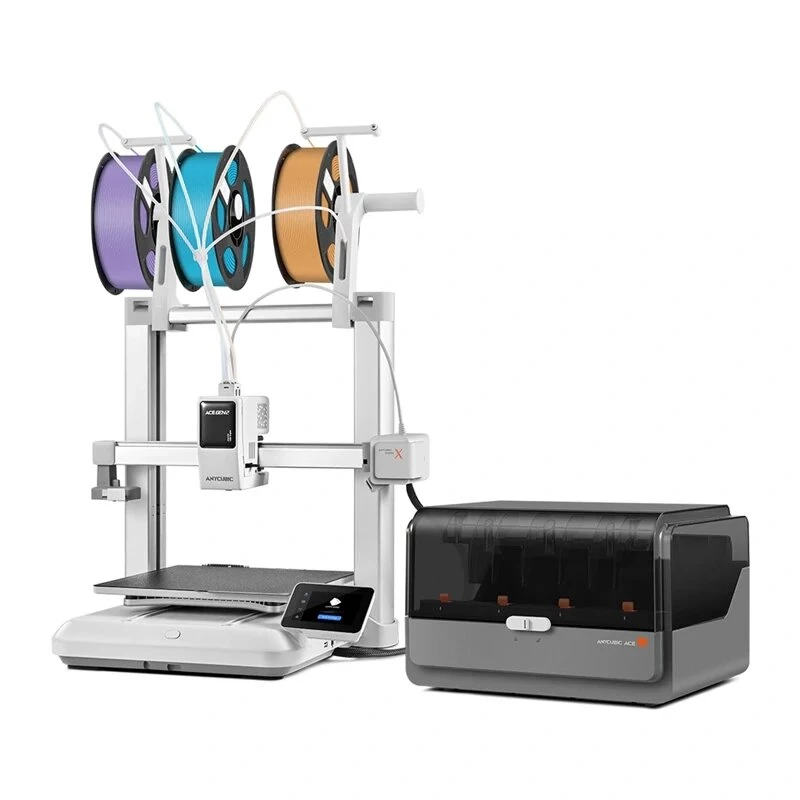 Anycubic Kobra X Combo 3D Printer – 300x300x300 mm FDM with LeviQ Auto-Leveling, Direct Drive, 180 mm/s, Carborundum Glass, 4.3-inch Touchscreen