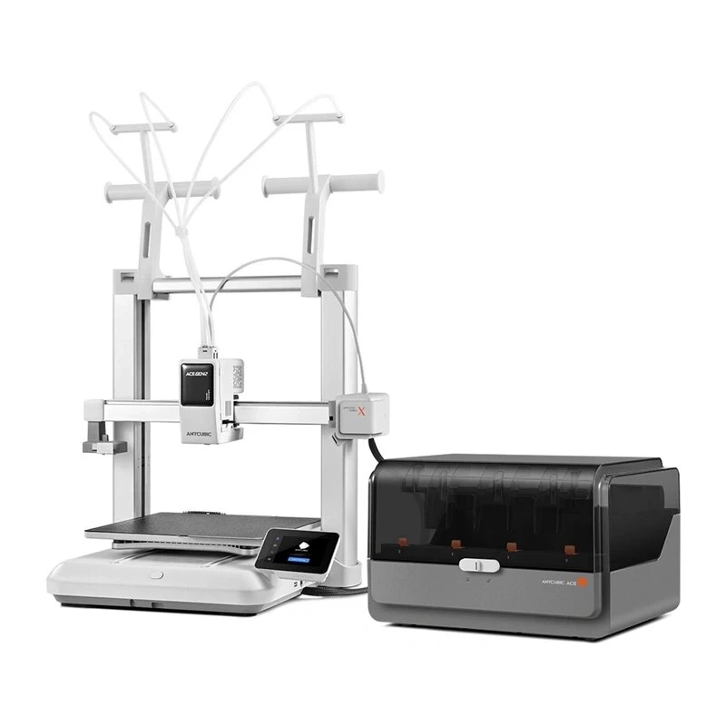 Anycubic Kobra X Combo 3D Printer – 300x300x300 mm FDM with LeviQ Auto-Leveling, Direct Drive, 180 mm/s, Carborundum Glass, 4.3-inch Touchscreen