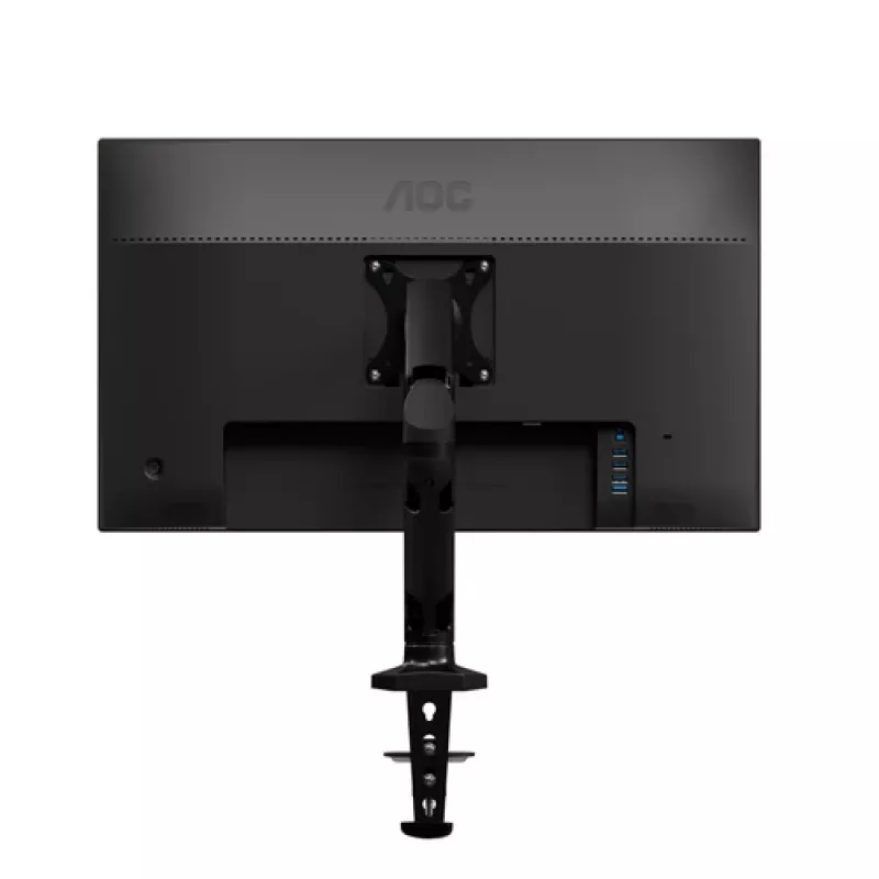 AOC AS110D0 Single Articulated Monitor Arm – Desk Mount – Aluminium – Black – for up to 27 inch LCD