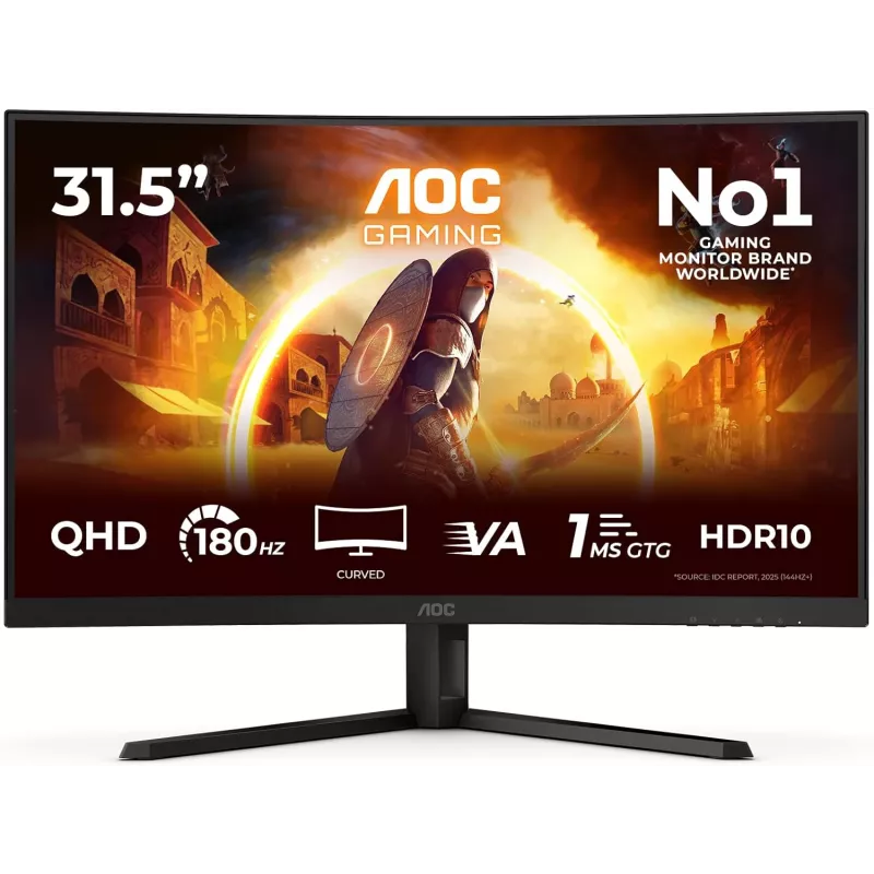 AOC CQ32G4 31.5 inch Curved QHD Gaming Monitor, 165Hz, 1ms, VA, FreeSync Premium, HDR10