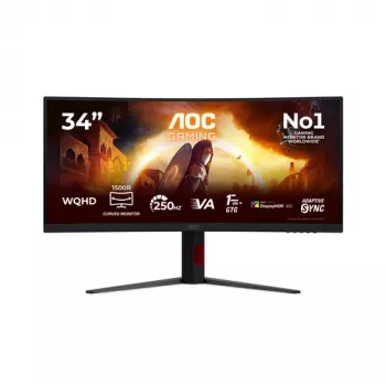 AOC Gaming CU34G4ZCA - 34 inch UWQHD 180Hz Curved VA Gaming Monitor with FreeSync Premium