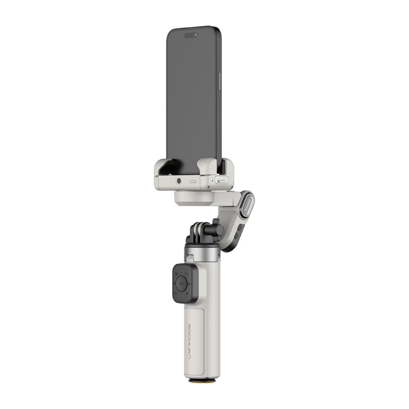 AOCHUAN M3 Pro Gimbal AI Statyw Selfie Stick 180cm with LED Lamp and RGB Lighting Black