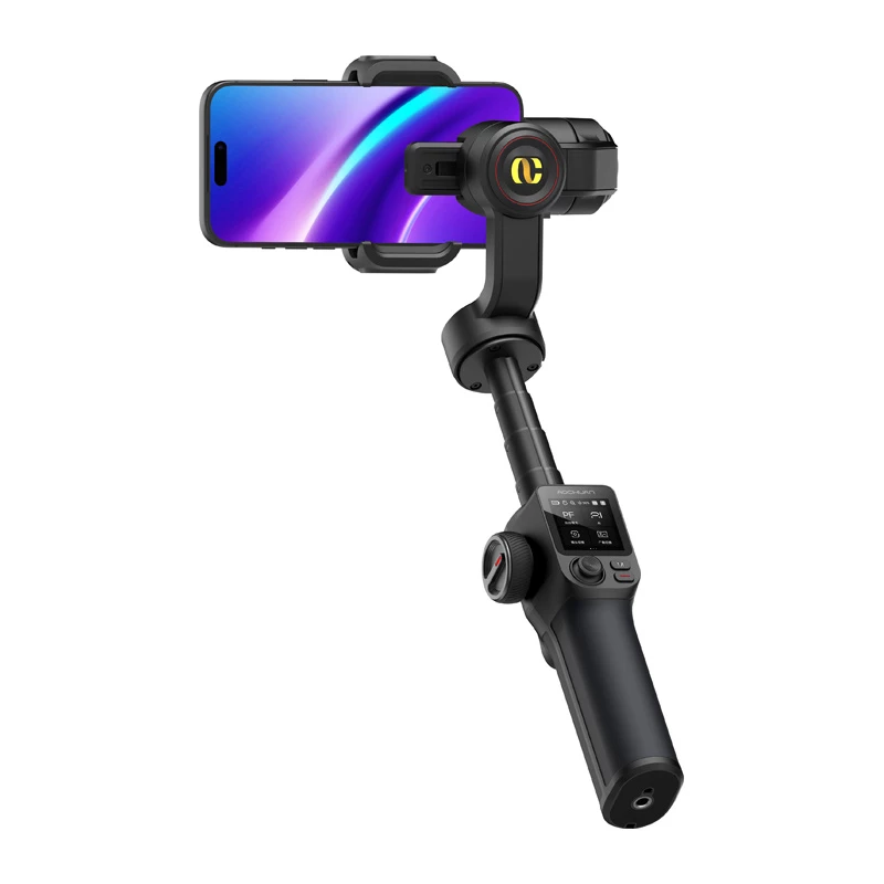 AOCHUAN S3 Smartphone Gimbal with AI Tracking, LED Touch Screen, Light & Powerbank