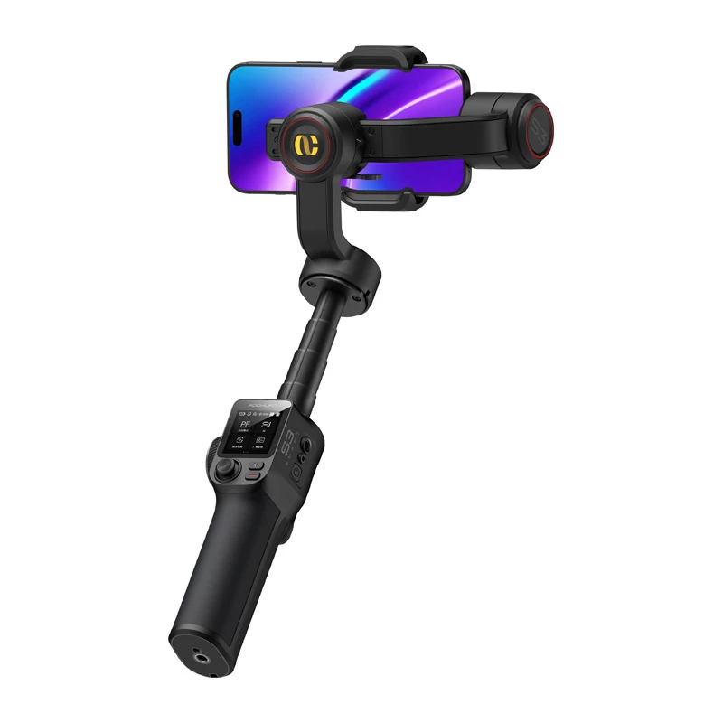 AOCHUAN S3 Smartphone Gimbal with AI Tracking, LED Touch Screen, Light & Powerbank