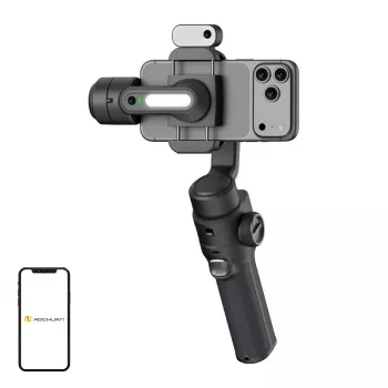 AOCHUAN S3 Smartphone Gimbal with AI Tracking, LED Touch Screen, Light & Powerbank
