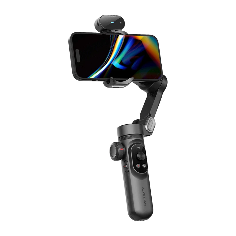 AOCHUAN Smart X Pro 3-Axis Gimbal Stabilizer with AI Tracking and Gesture Control for Smartphone, Black