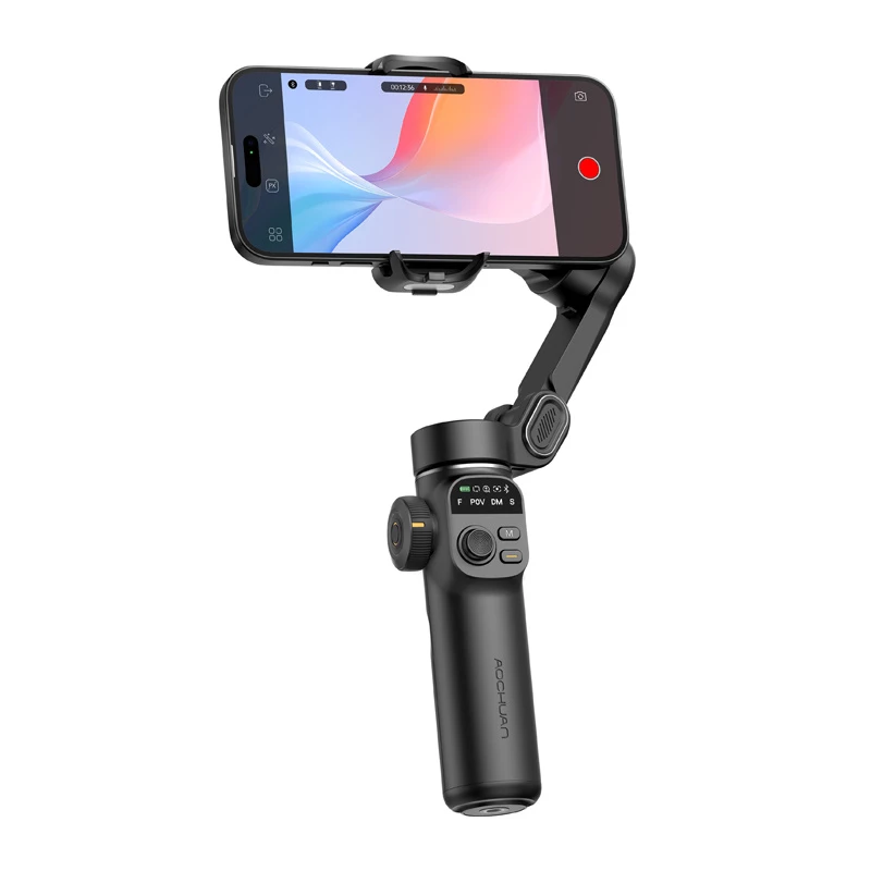 AOCHUAN X2 Standard Smartphone Gimbal Stabilizer with Gesture Tracking and Selfie Stick, Black